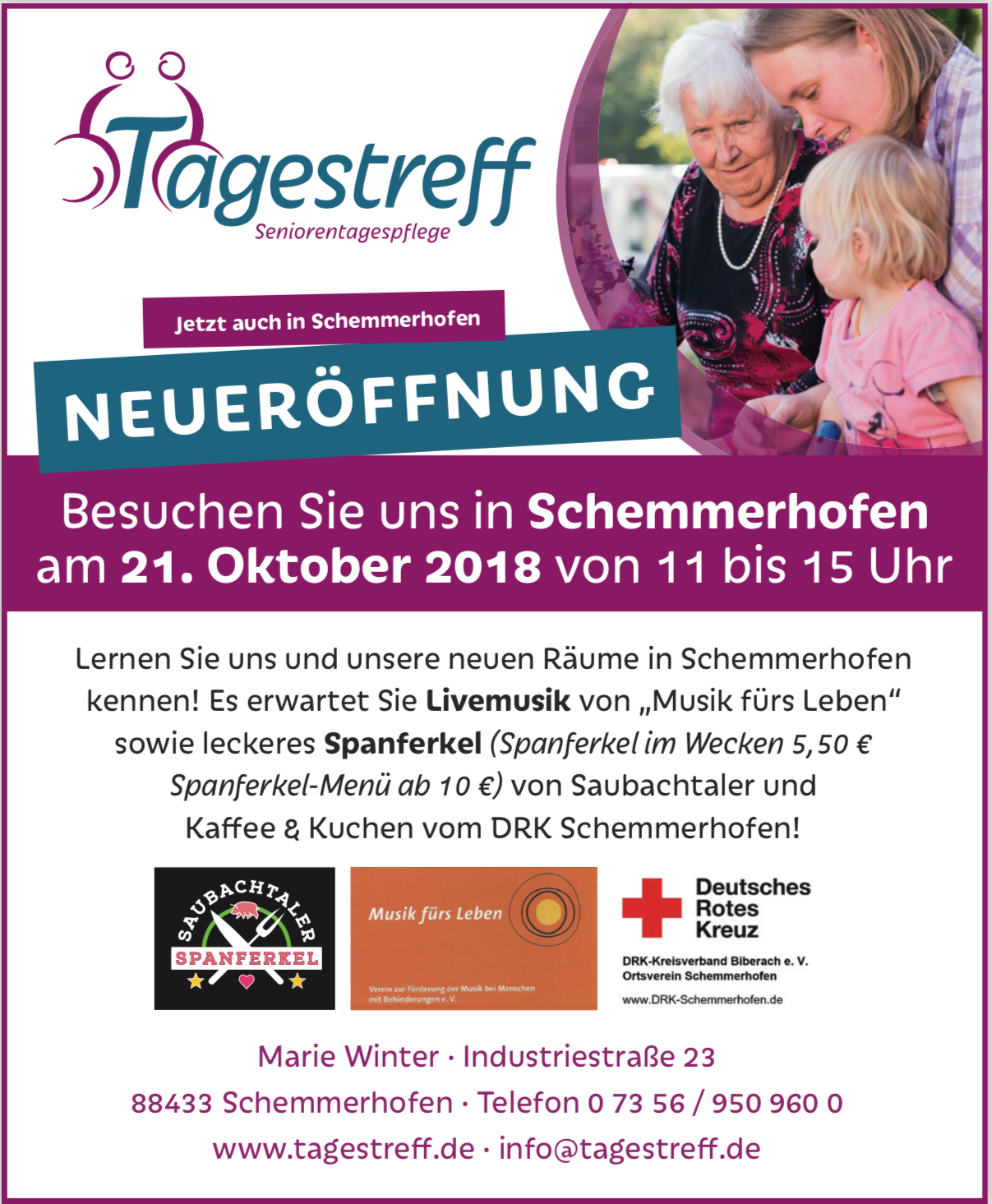 Neueröffnung in Schemmerhofen tagestreff